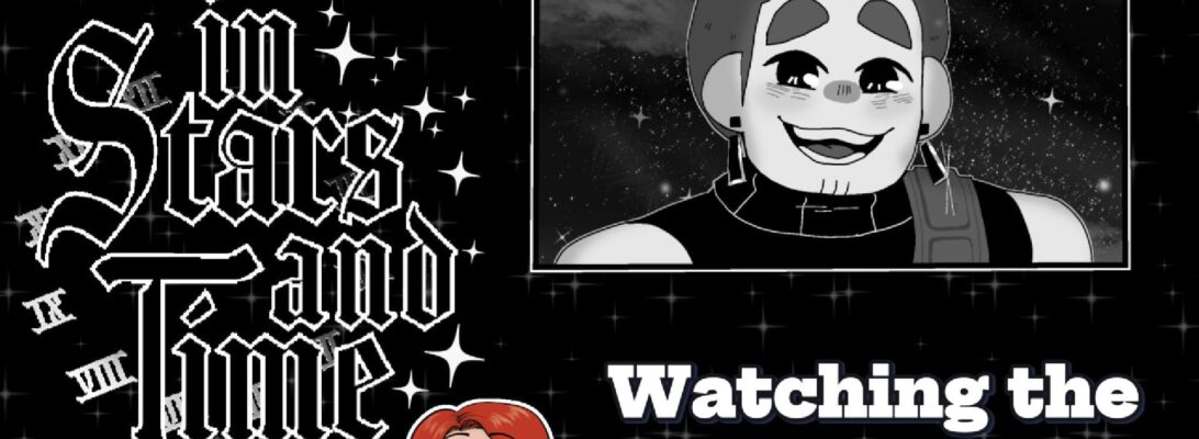 A promo image featuring the logo and some character art for In Stars and Time. Text reads "Watching the stars in Act 3"