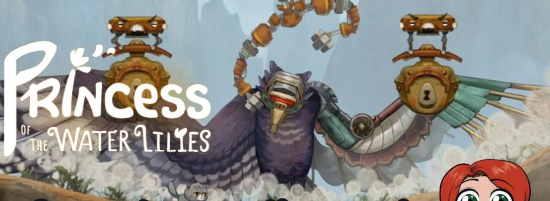 A promo image featuring the logo and some character art for Princess of the Water Lilies. Text reads "Catting Around the Mountains"