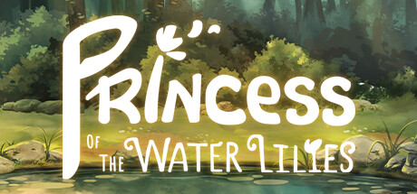 The logo for Princess of the Water Lilies in front of some forest scenery.